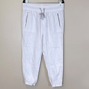 Athleta Cabo 100% Linen Jogger Pants - Women's Size 12P - White Cream
